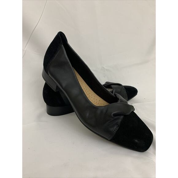 Clarks Tilmont Dalia Black Suede Leather Flats Womens 8.5 - Picture 3 of 7